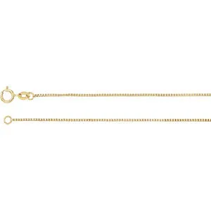 14K Yellow .75 mm Solid Box 7" Chain