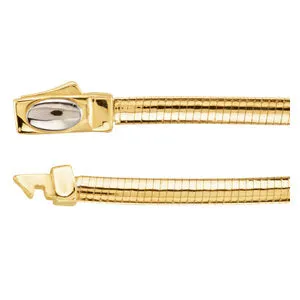 14K Yellow & White 3 mm Two-Tone Reversible Omega 7" Chain
