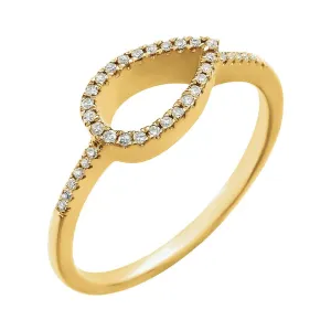 14k Yellow Gold 1/10 CTW Diamond Geometric Ring, Size 7