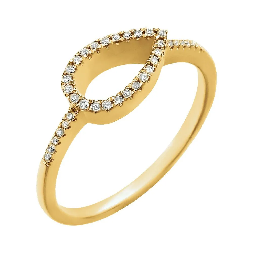 14k Yellow Gold 1/10 CTW Diamond Geometric Ring, Size 7