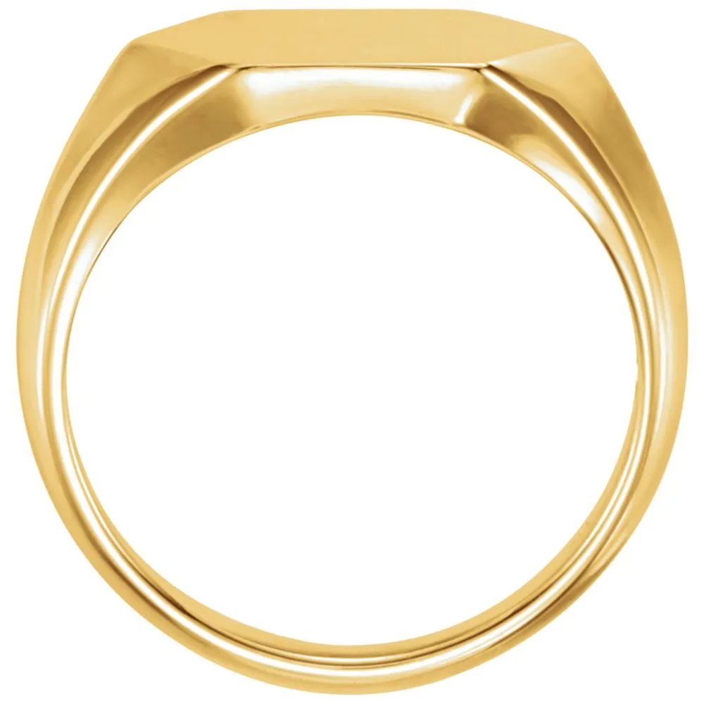 14k Yellow Gold 14mm Signet Ring, Size 11