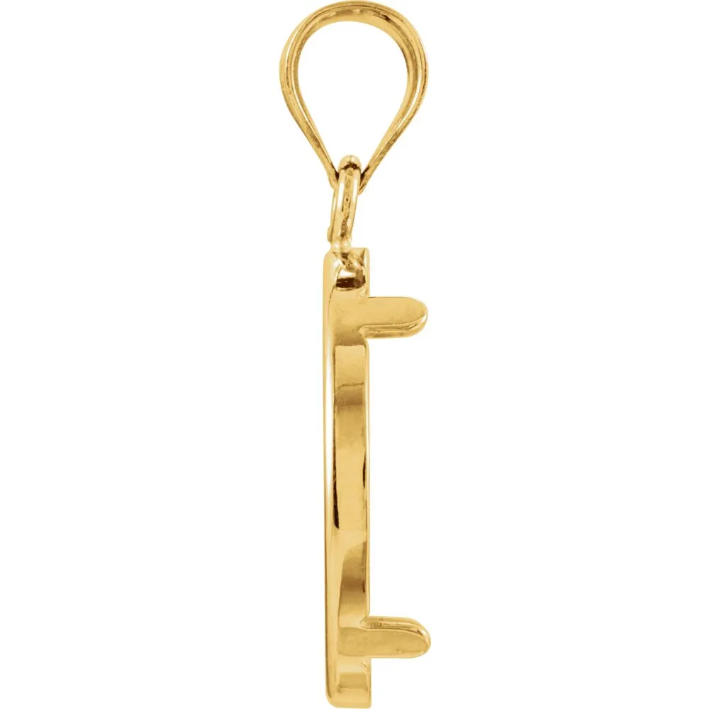14k Yellow Gold 15.6x.86mm Tab Back Coin Frame Pendant for Mexican 2 1/2 Peso