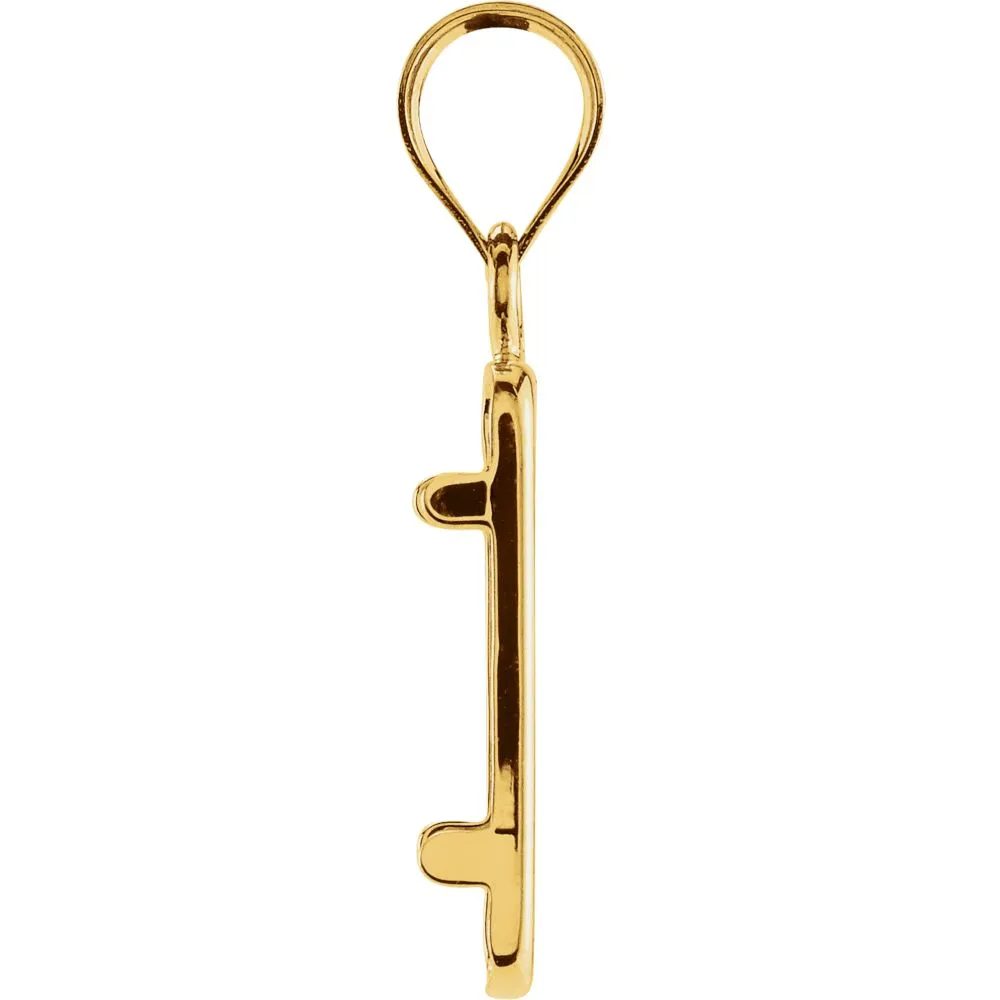 14k Yellow Gold 15x8.5x.65mm Tab Back Coin Frame Pendant for 1 Gram Credit Suisse