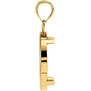 14k Yellow Gold 16.4x1.1mm Tab Back Coin Frame Pendant for 1/10 Ounce American Eagle or 1/10 Ounce South African Rand