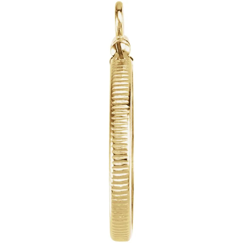 14k Yellow Gold 19x1.5mm Coin Edge Screw-Top Frame Mounting for U.S. 1 Cent Coin