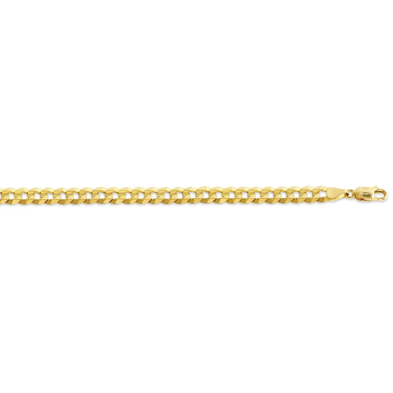 14K Yellow Gold (7.2mm) Mens Curb Bracelet 8.25"
