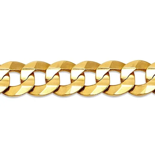 14K Yellow Gold (7.2mm) Mens Curb Bracelet 8.25"
