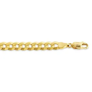 14K Yellow Gold (7.2mm) Mens Curb Bracelet 8.25"