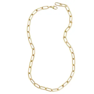 14k Yellow Gold Chunky Rounded Paper Clip Chain Necklace