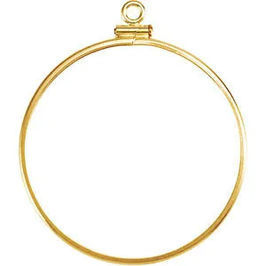 14k Yellow Gold Coin Edge Screw Top Coin Frame Mounting