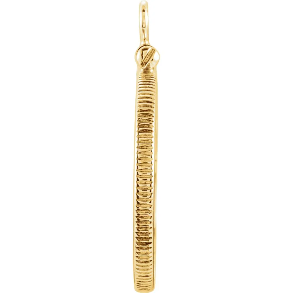 14k Yellow Gold Coin Edge Screw-Top Coin Frame Mounting