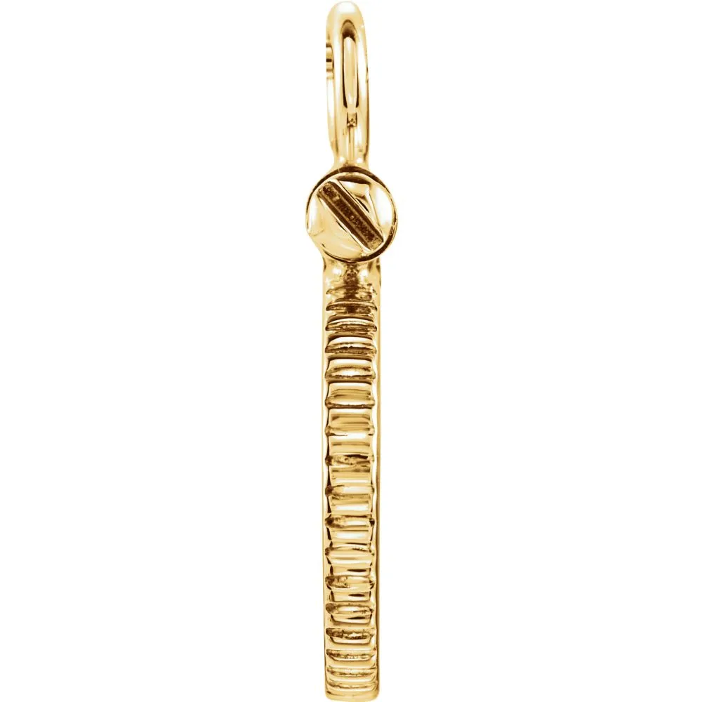 14k Yellow Gold Coin Edge Screw-Top Coin Frame Mounting