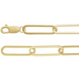 14K Yellow Gold Filled 6.2 mm Paperclip-Style 7" Chain