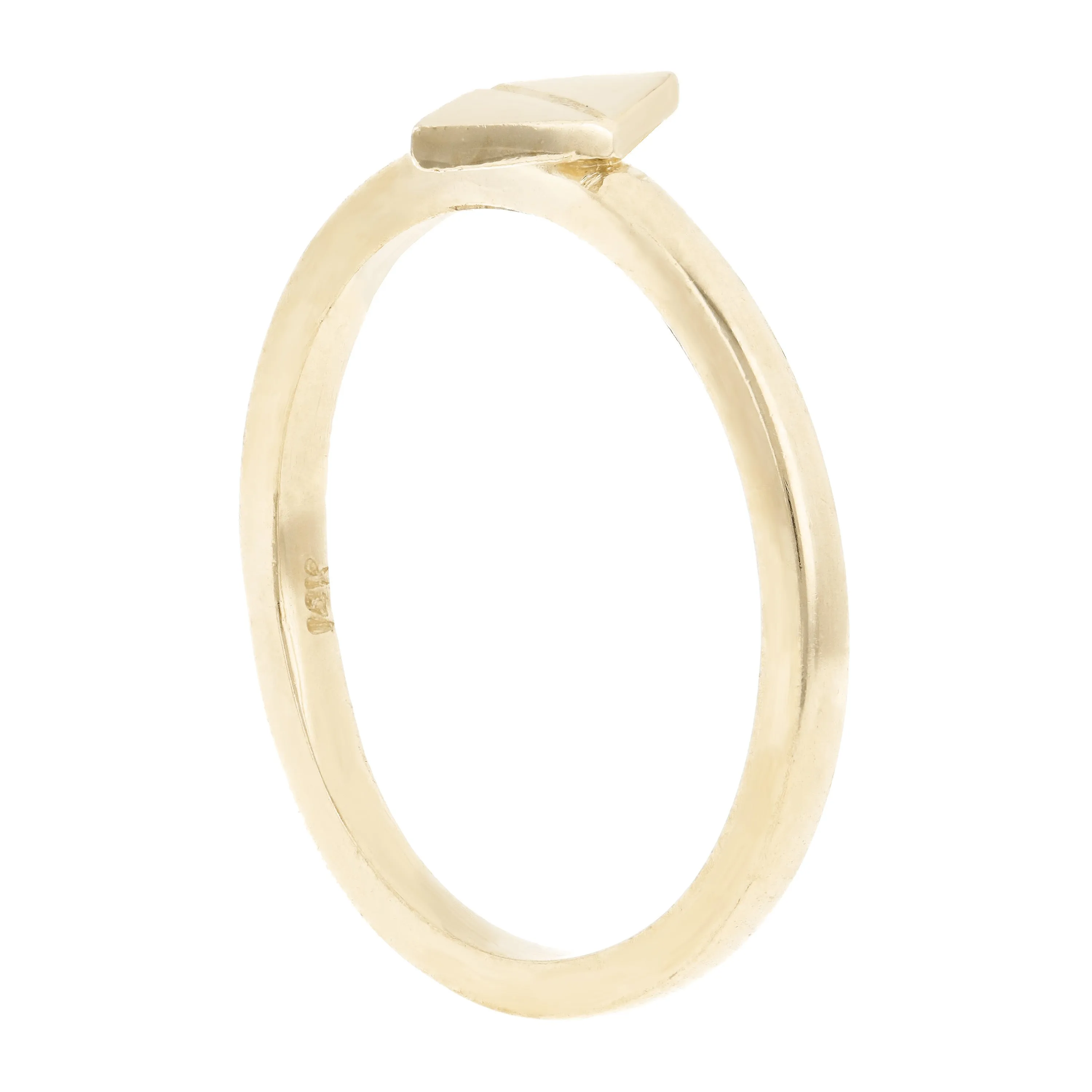 14k Yellow Gold Geometric Triangle Stackable Ring 2.1 grams Size 6.5