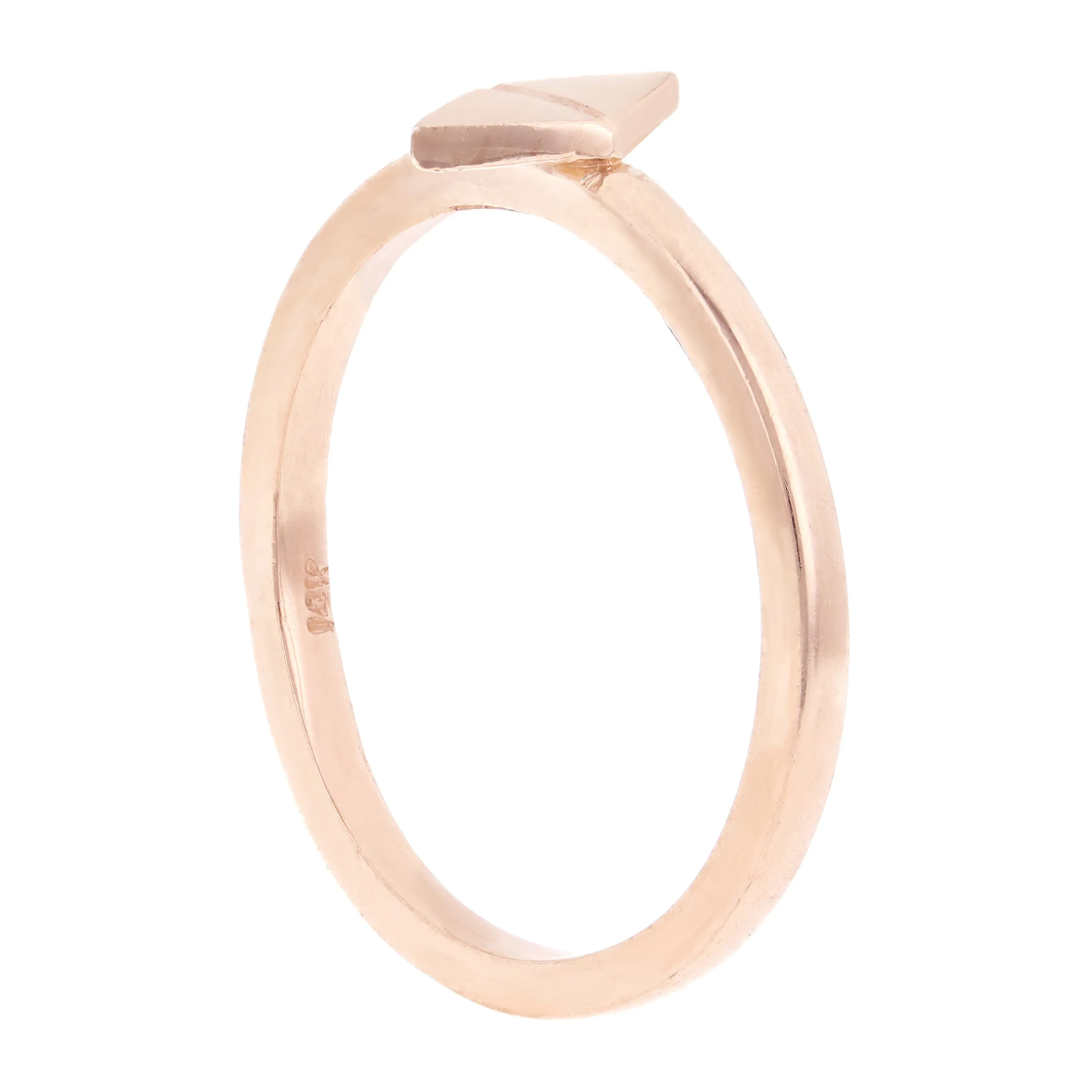 14k Yellow Gold Geometric Triangle Stackable Ring 2.1 grams Size 6.5