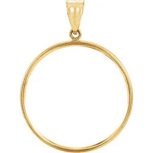 14k Yellow Gold Tab Back Frame Pendant for Mexican 1/2 Ounce Coin