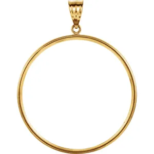 14k Yellow Gold Tab Back Frame Pendant for Mexican 50 Peso Coin