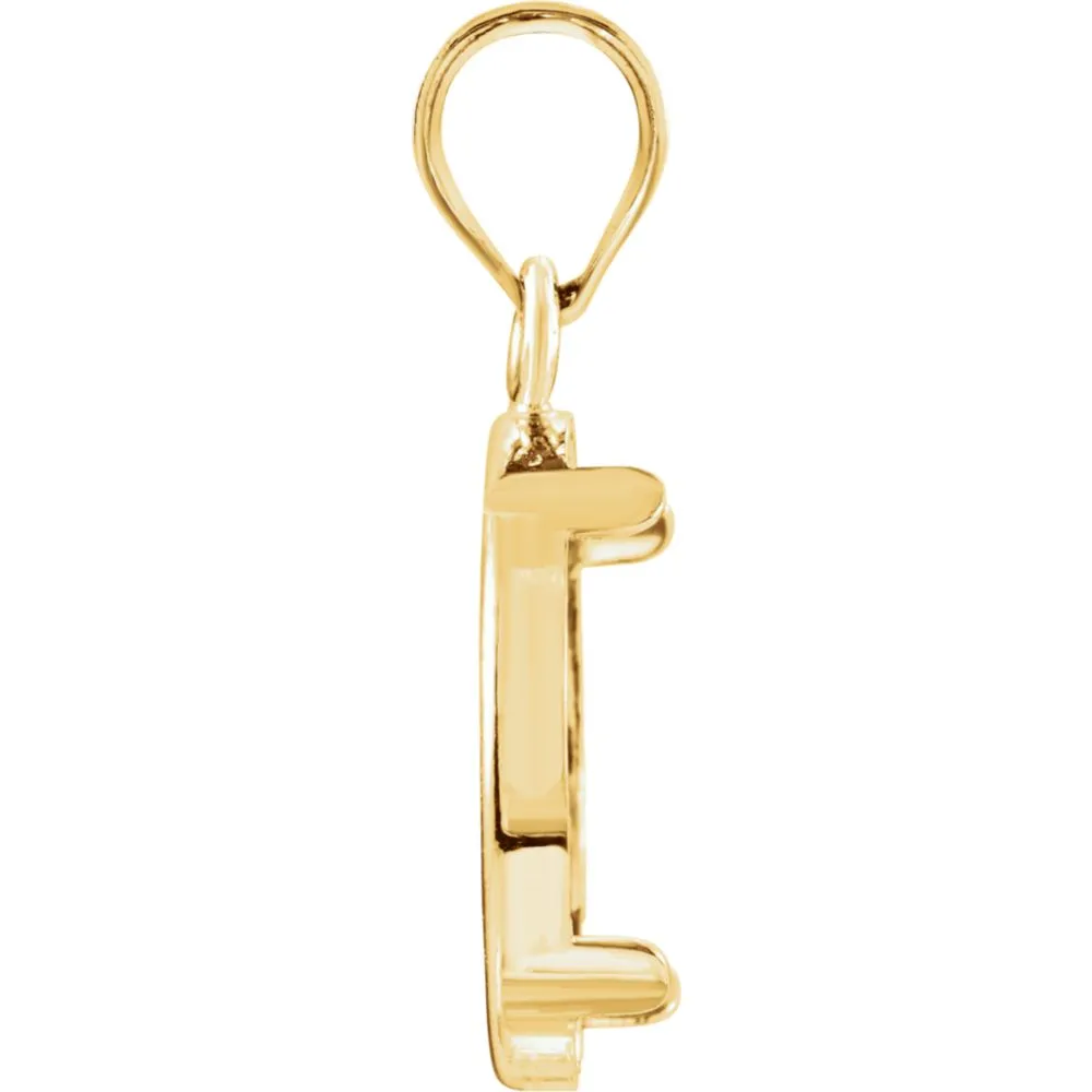 14k Yellow Gold Tab Back Frame Pendant for U.S. $1.00 Type 1 or Mexican 2 Peso Coin