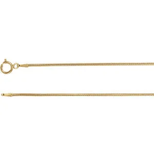 14K Yellow Solid Snake 7" Chain