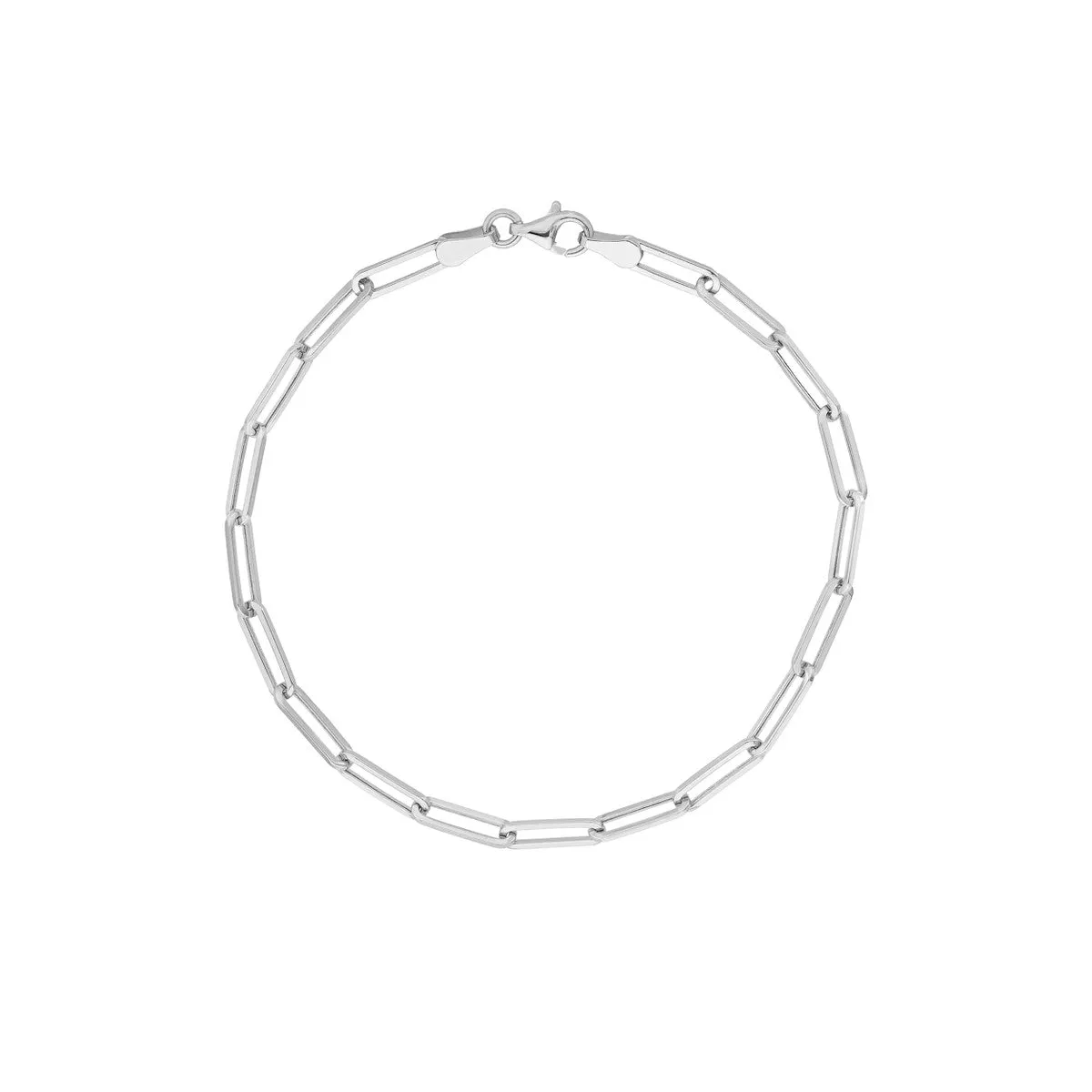 14kt Gold Hollow Paperclip Chain Bracelet