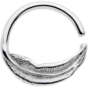 16 Gauge 3/8 Falling Feather Seamless Circular Ring