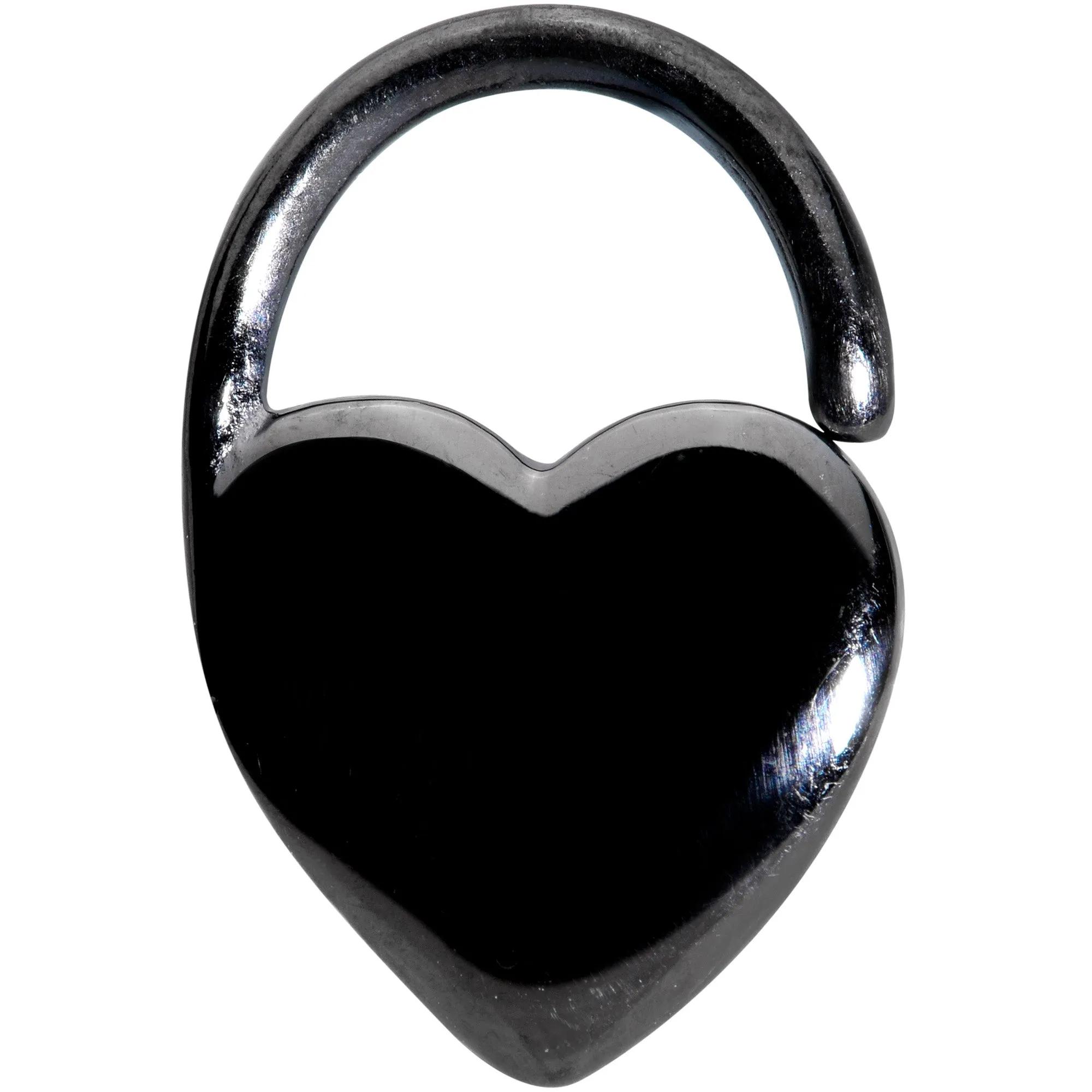 16 Gauge 5/16 Black PVD Heart Padlock Closure Ring