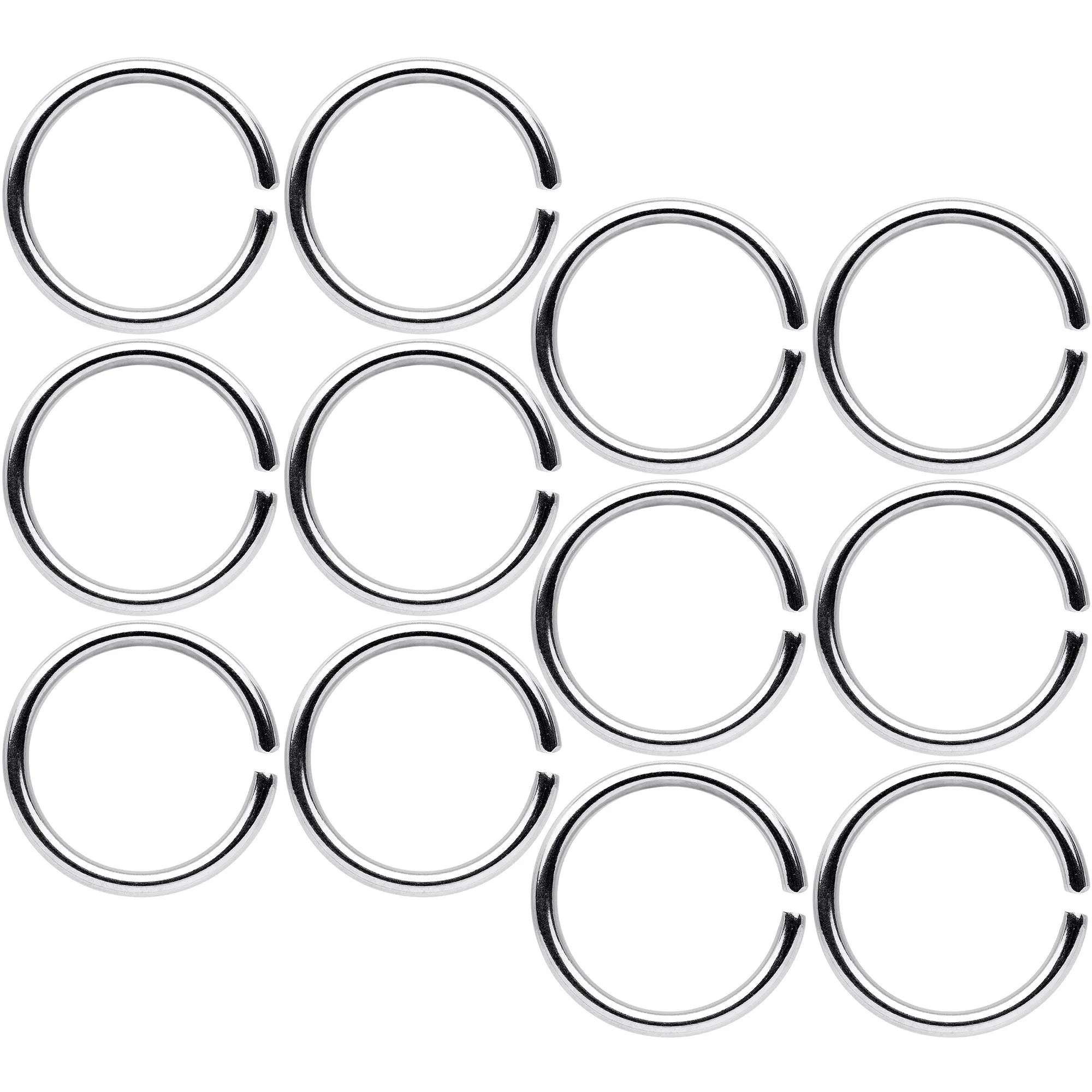 18 Gauge 5/16 Seamless Circular Ring Set of 12