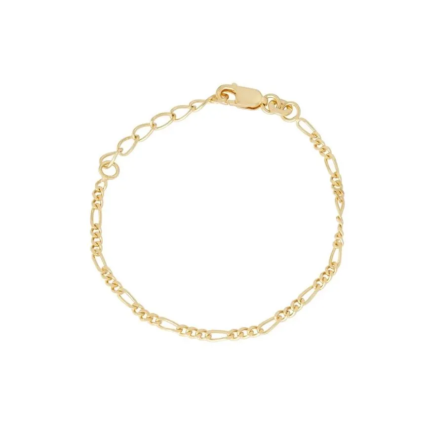 18k Dainty Figaro Chain Bracelet