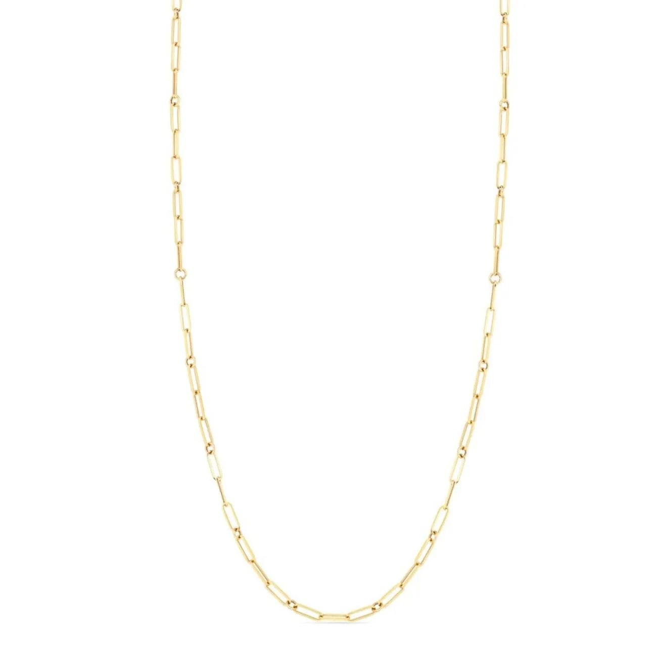 18K FINE PAPERCLIP LINK CHAIN 34"