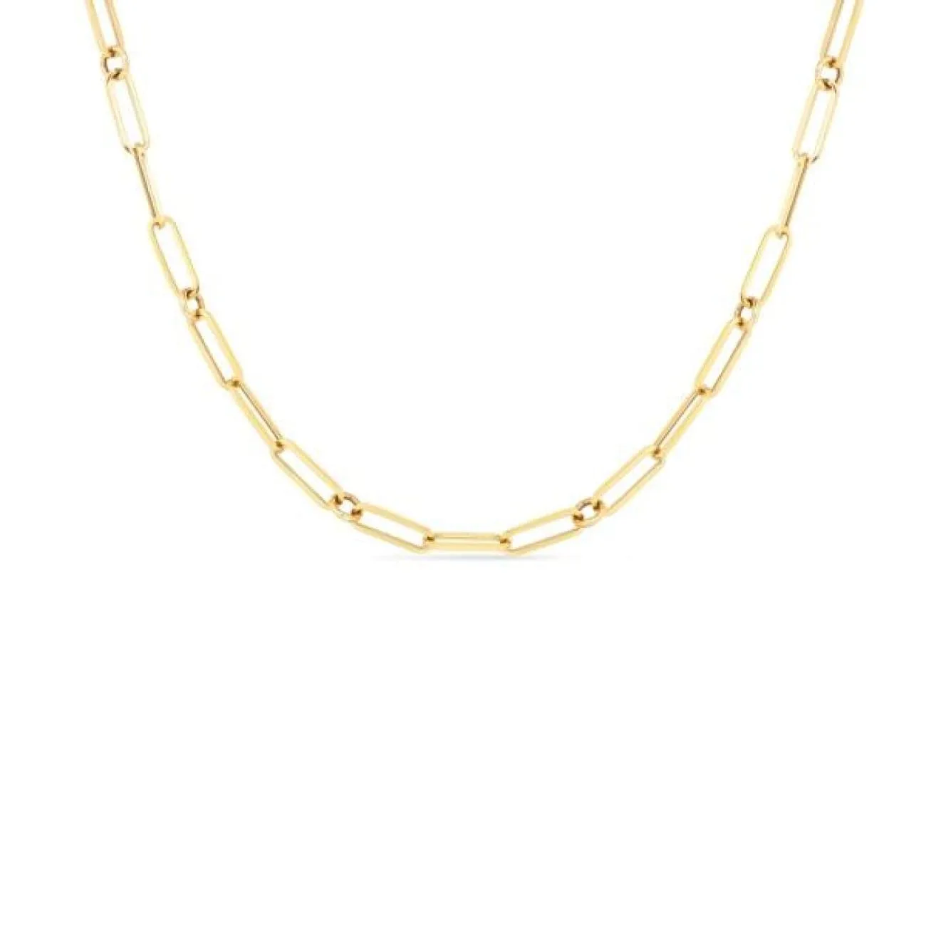 18K FINE PAPERCLIP LINK CHAIN 34"
