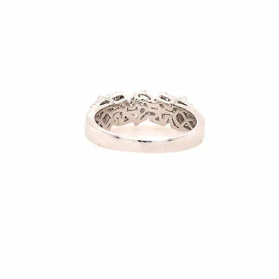 18K Geometric Cluster Band White Gold