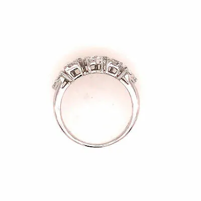 18K Geometric Cluster Band White Gold