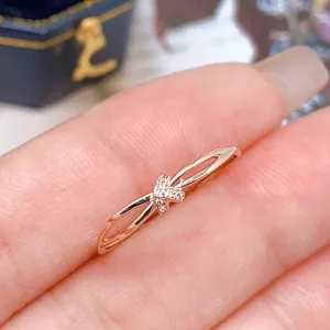 18K Gold Fashion Diamond Ring Exclusively Handcrafted 0.012 Carat Natural Diamond (H-F Color, VS1-VS2 Clarity)
