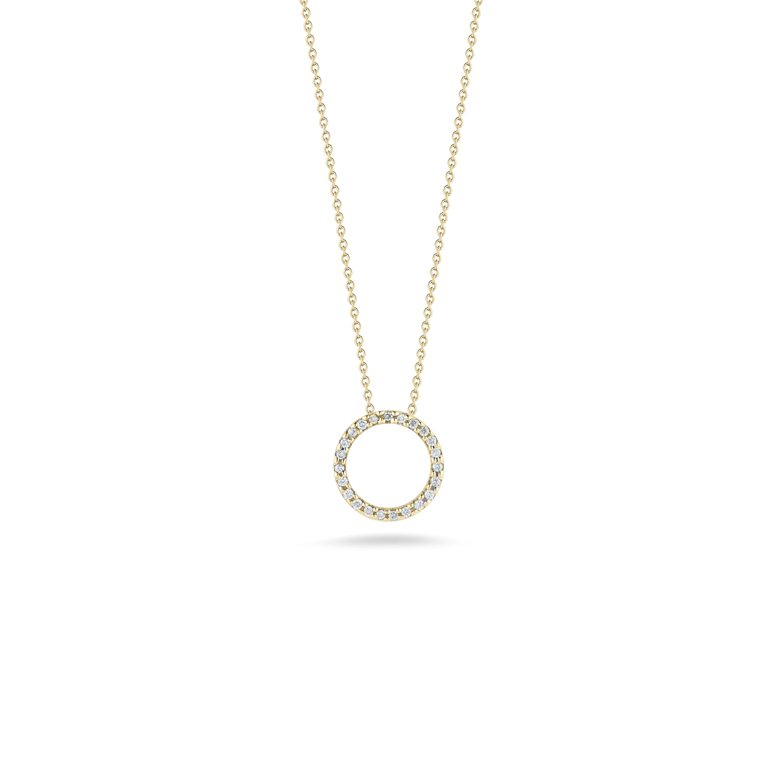 18K GOLD TINY TREASURES SMALL DIAMOND CIRCLE NECKLACE - 18K Yellow Gold