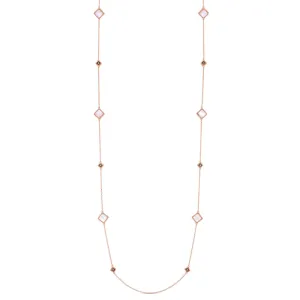 18K PALAZZO DUCALE 35" LONG STATION CHAIN FEATURING MOTHER-OF-PEARL & DIAMOND