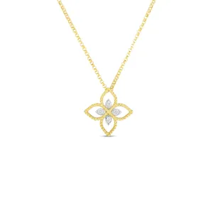 18K Principessa Small Flower Pendant with Diamonds