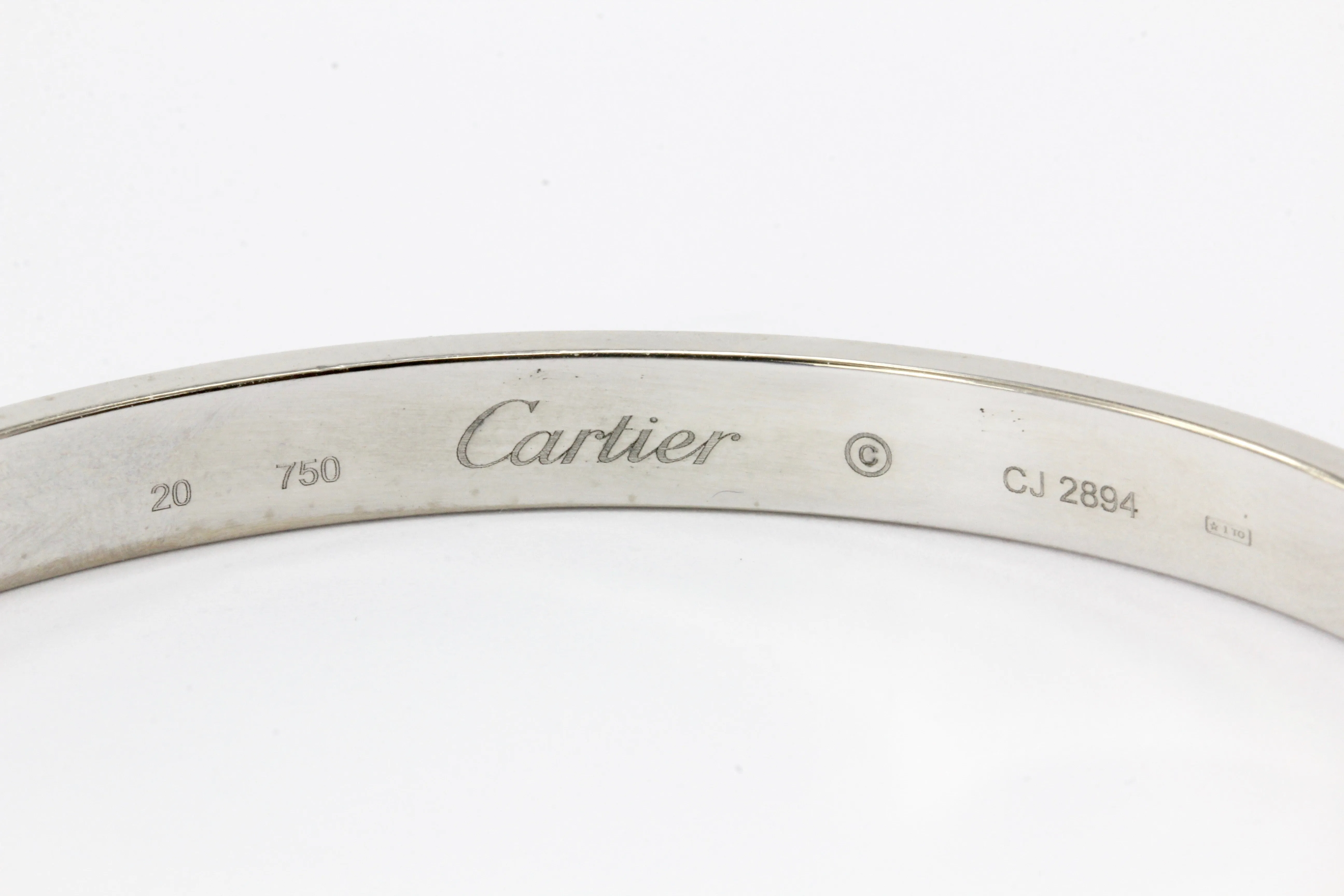 18K White Gold Cartier Love Bracelet Bangle