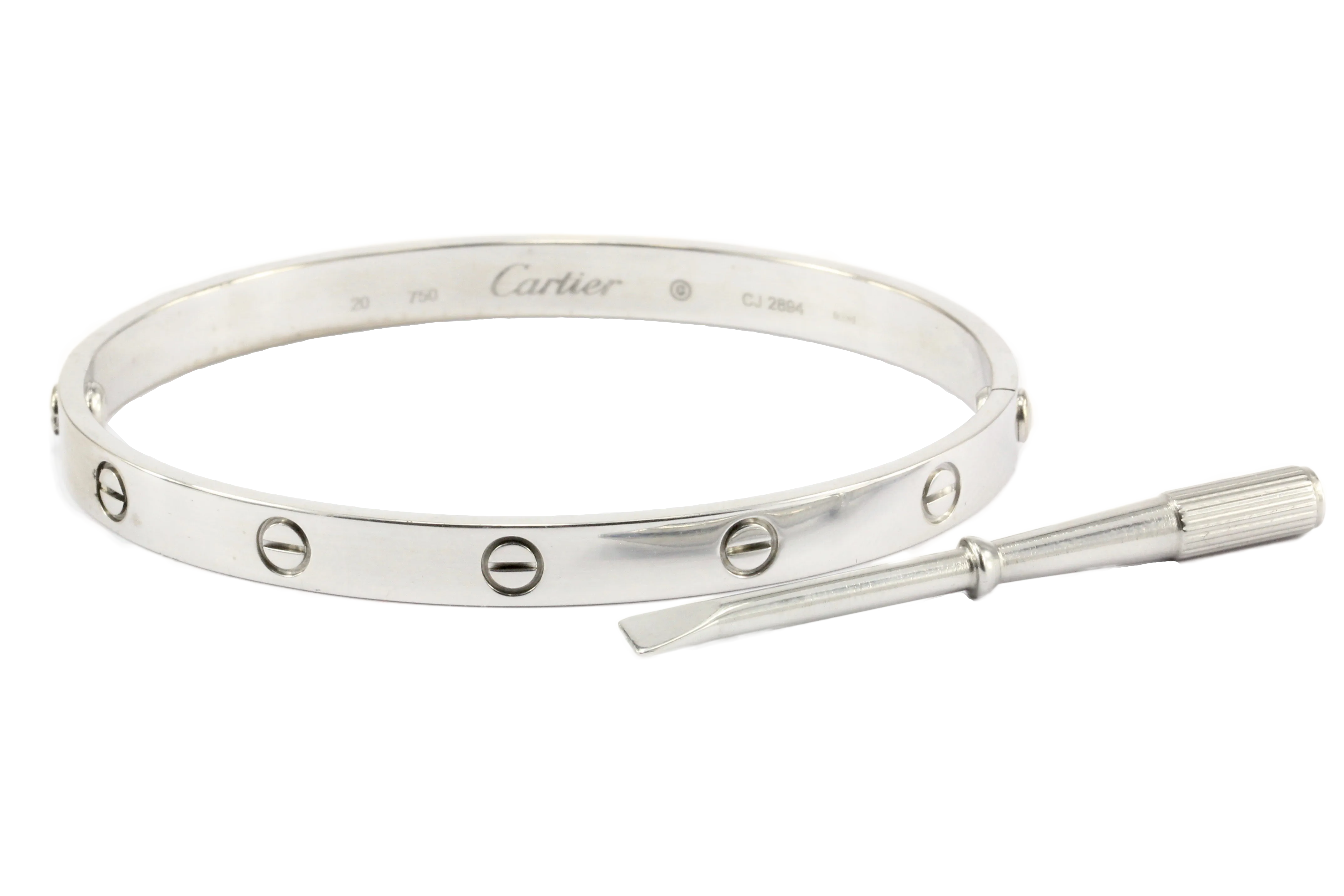 18K White Gold Cartier Love Bracelet Bangle