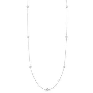 18K WHITE GOLD DIAMOND 7 STATION DIAMOND NECKLACE