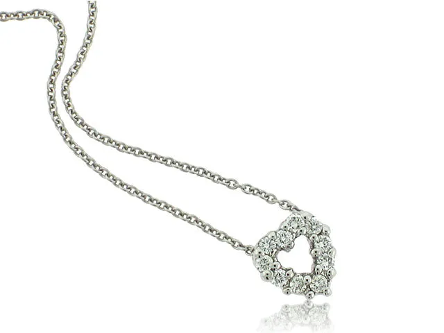 18K WHITE GOLD TINY TREASURES DIAMOND HEART NECKLACE