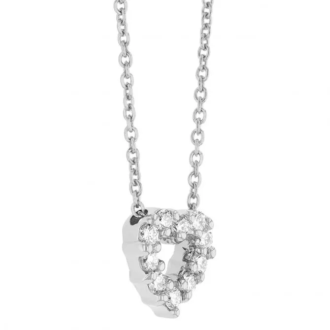 18K WHITE GOLD TINY TREASURES DIAMOND HEART NECKLACE