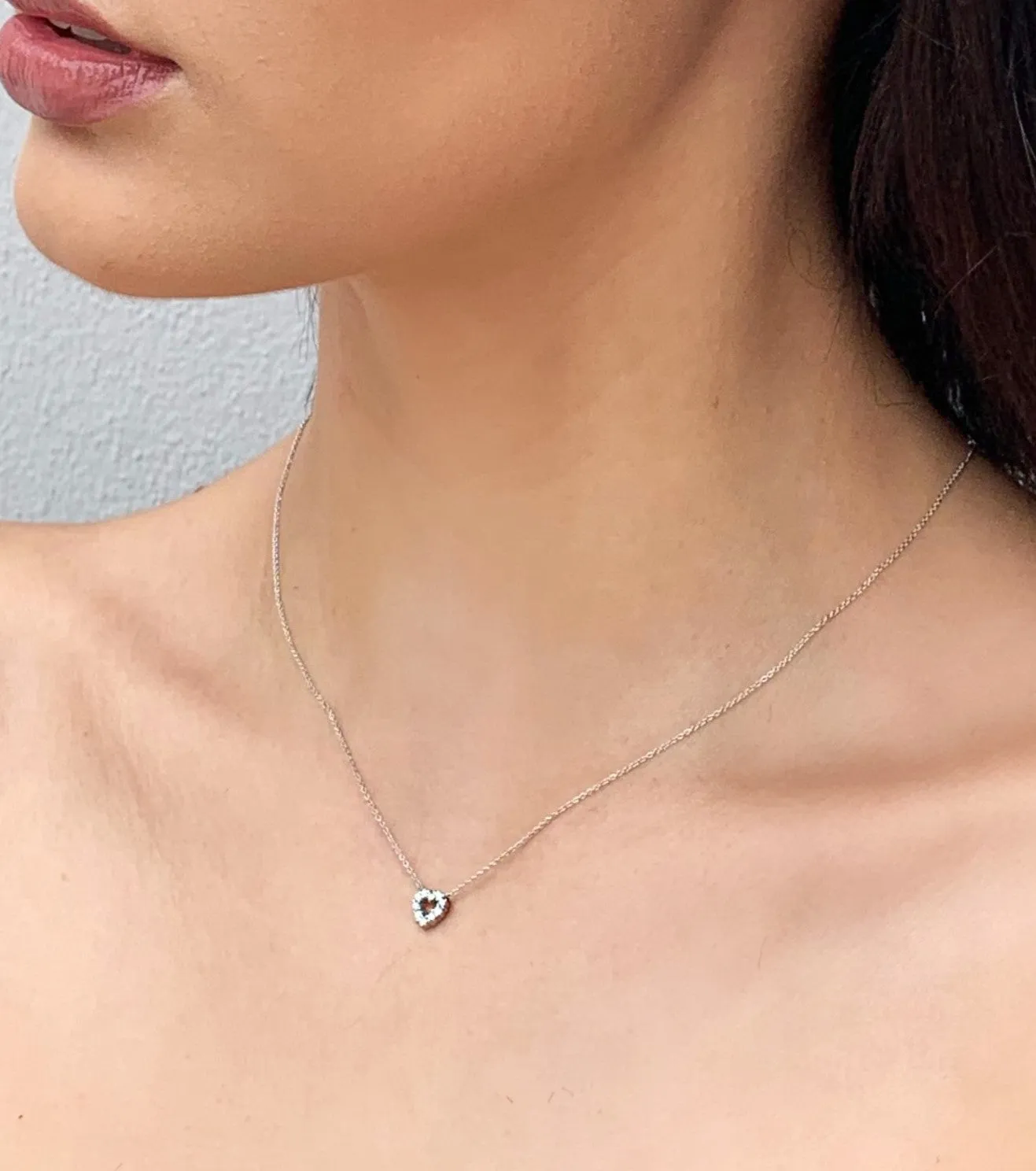 18K WHITE GOLD TINY TREASURES DIAMOND HEART NECKLACE