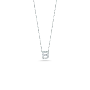 18K WHITE GOLD TINY TREASURES DIAMOND LOVE LETTER "B" NECKLACE