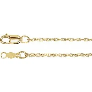 18K Yellow 1.25 mm Rope 16" Chain