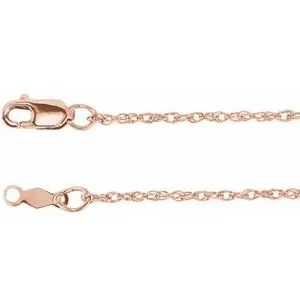 18K Yellow 1.25 mm Rope 18" Chain