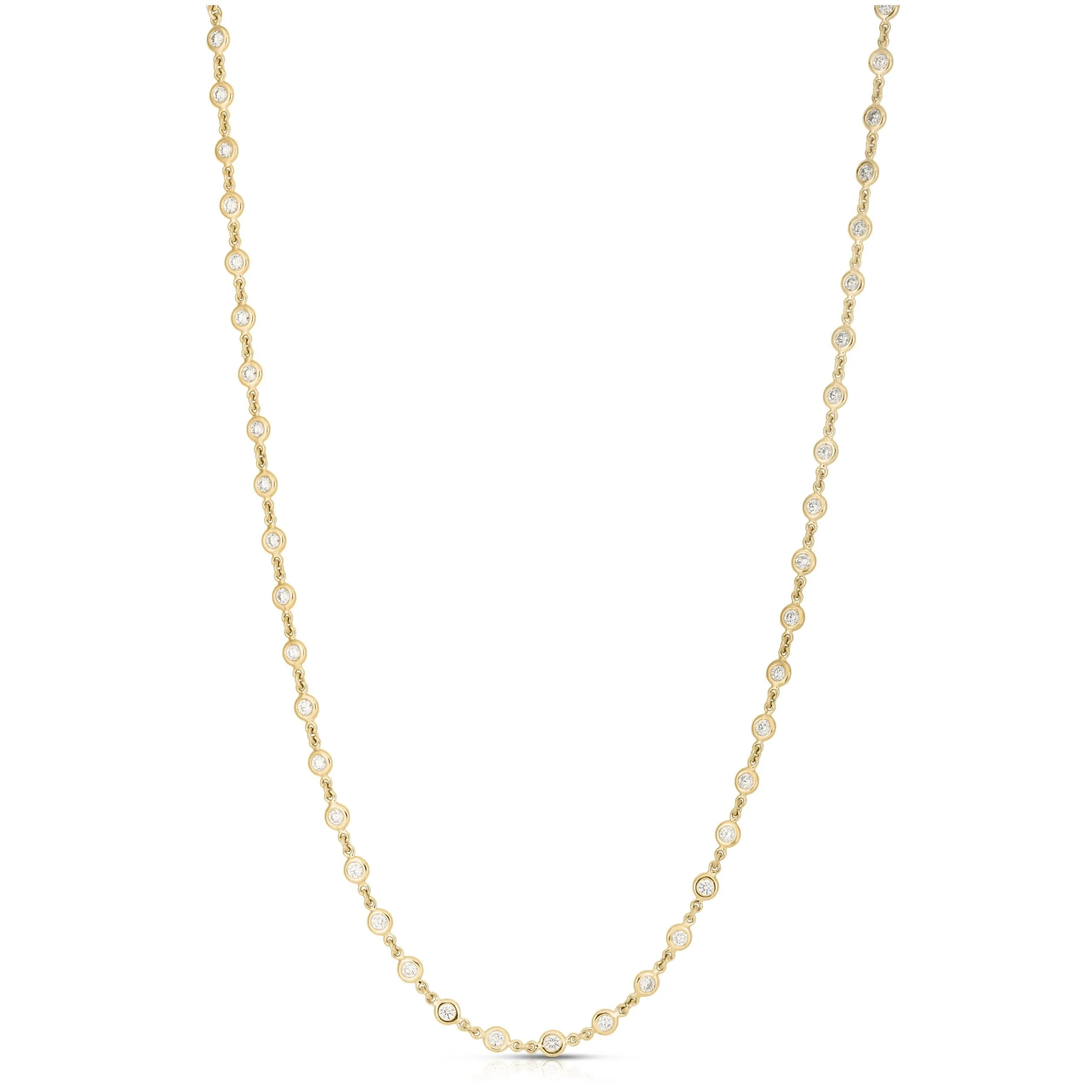 18K YELLOW GOLD DIAMONDS BY THE INCH CONTINUOUS STATION NECKLACE