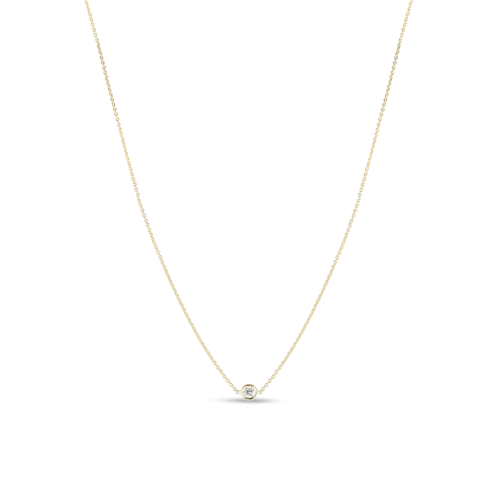 18K YELLOW GOLD DIAMONDS BY THE INCH SINGLE STATION NECKLACE
