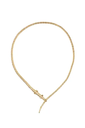 18K Yellow Gold Thin Alligator Wrap Necklace