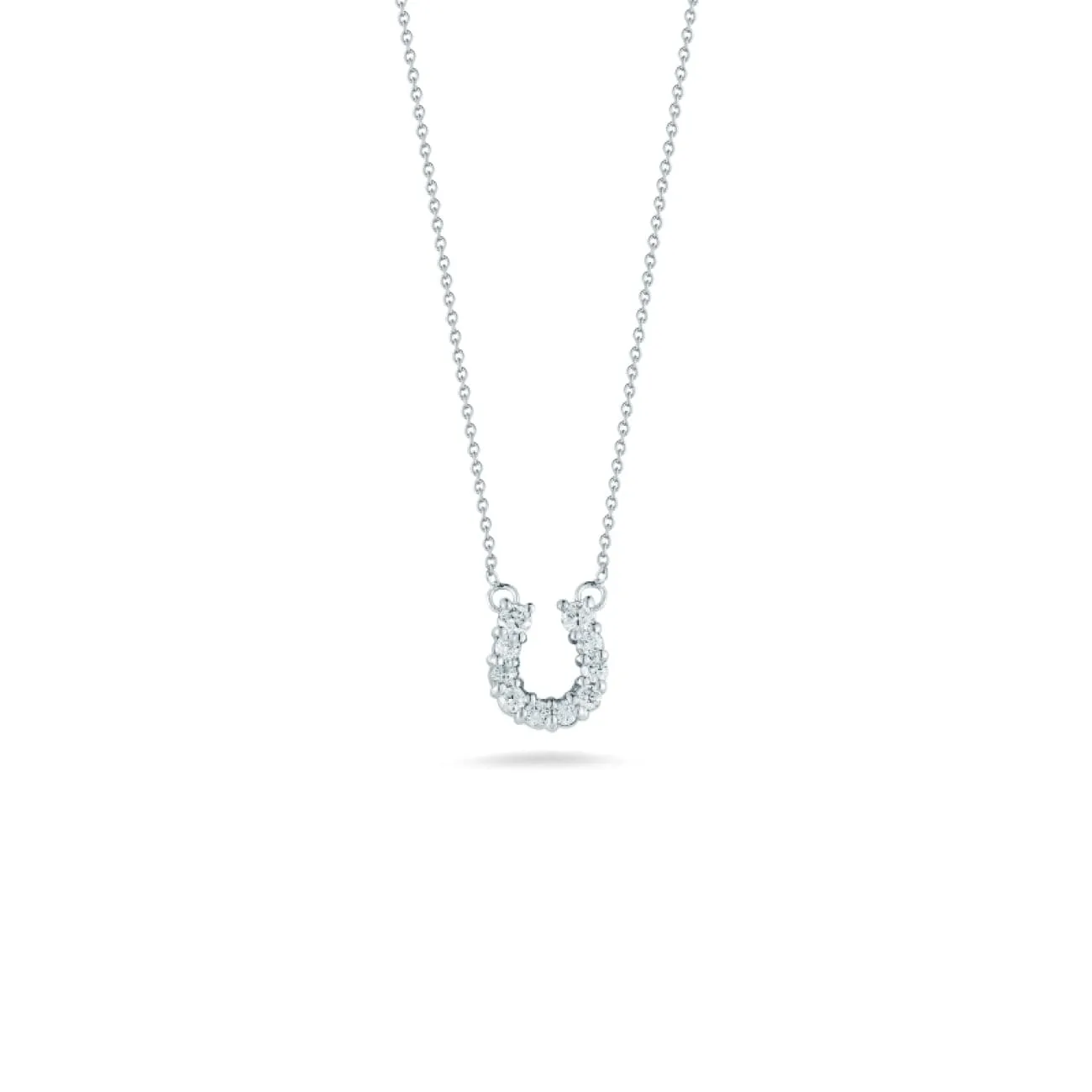 18KT GOLD HORSESHOE PENDANT WITH DIAMONDS