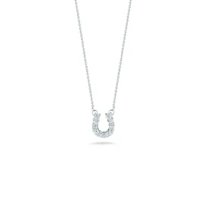 18KT GOLD HORSESHOE PENDANT WITH DIAMONDS